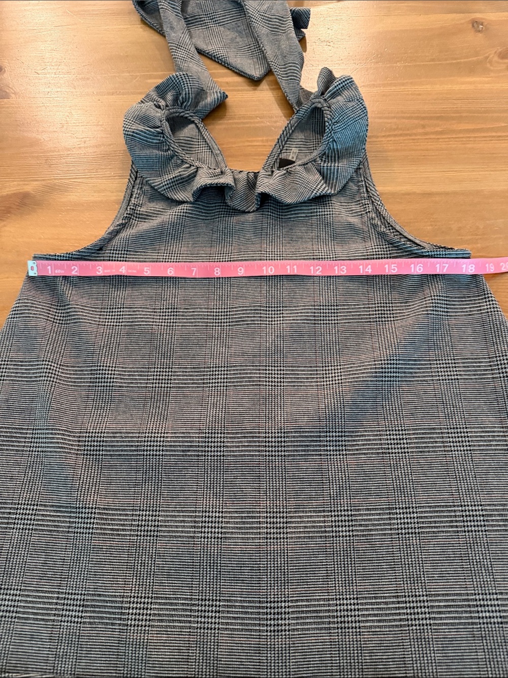 DO+BE Tuckernuck Blythe Dress Gray Plaid Bow Back Swing Mini  Size M - Picture 14 of 16